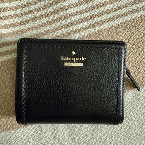 Kate Spade Black Leather Zip Wallet